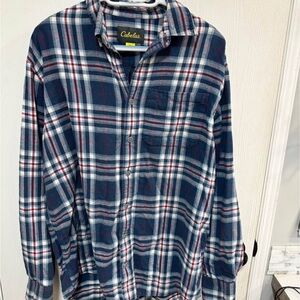 Cabela's Men's Blue Plaid Shirt